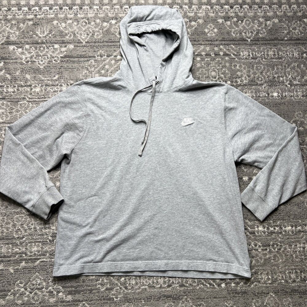 Nike Men's Sportswear Club Pullover Jersey Hoodie Large Gray Sports BV2749-063